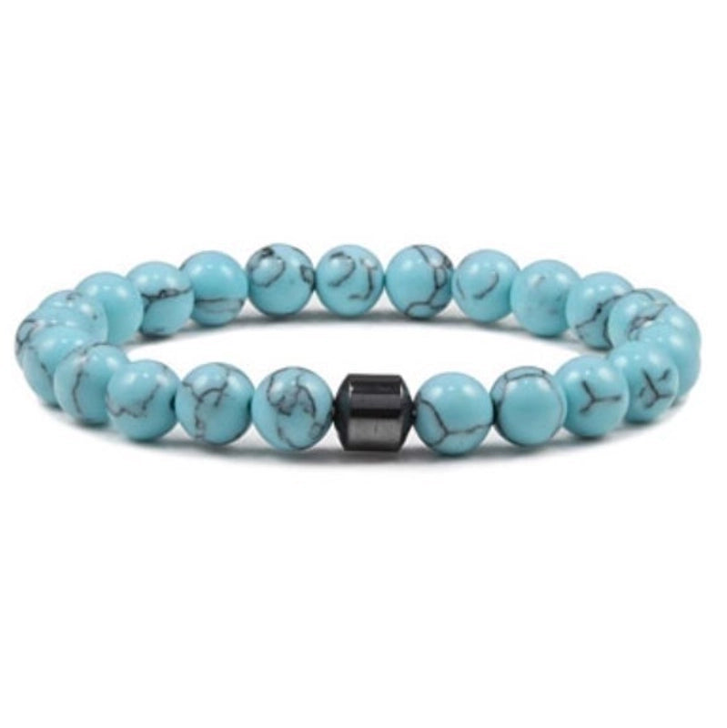 Minimalist Streetwear Geometric Turquoise Howlite Tiger Eye Beaded Unisex Bracelets