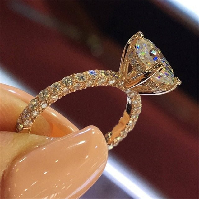 YOY-Fashion Charm Shiny AAA Zircon Silver Color Ring