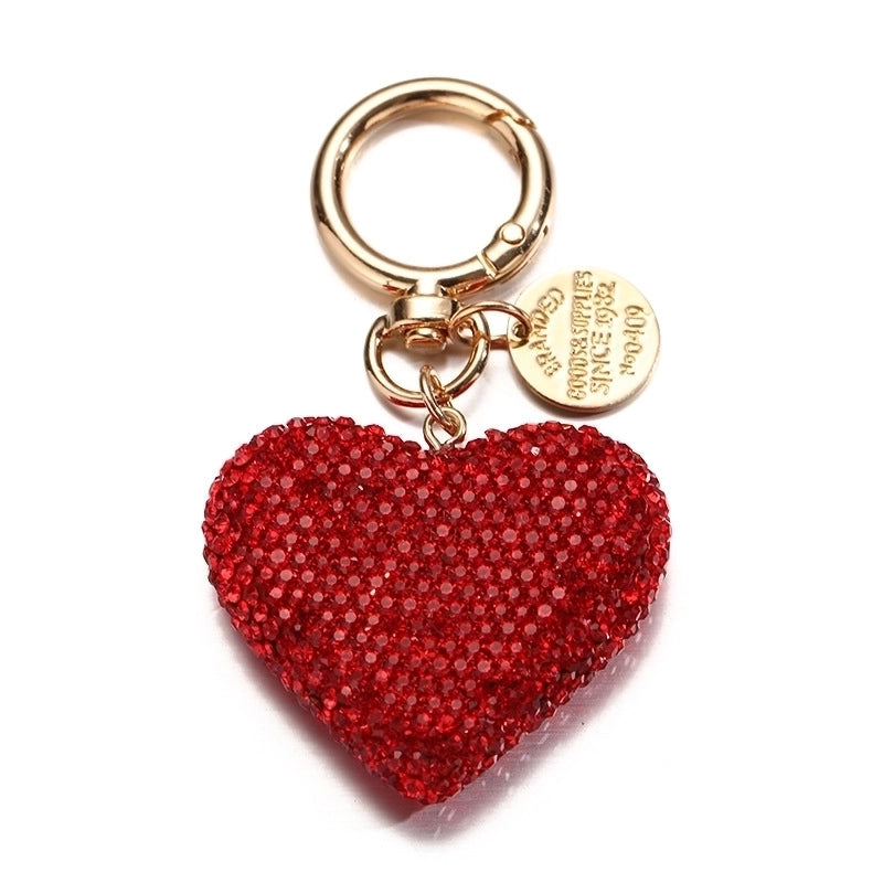 Elegant Luxurious Heart Shape Clay Zircon Unisex Bag Pendant Keychain