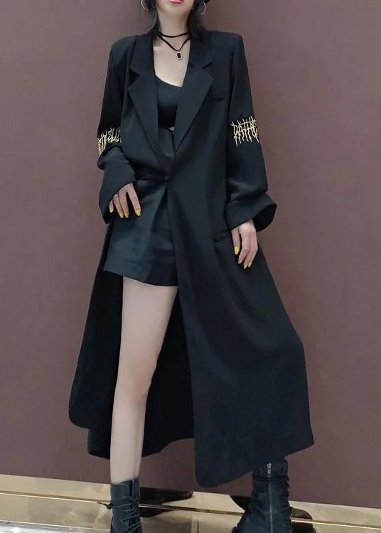 Unique Black Outfit Work Outfits Back Side Open Spring Outwear