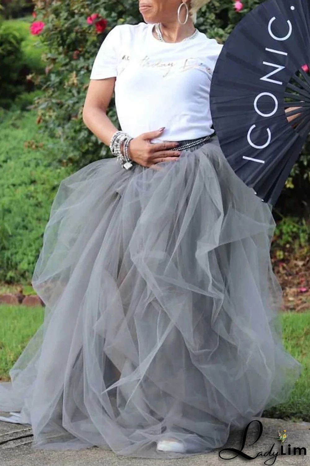 High Waist Elastic Casual Mesh Puffed Women's Skirt tutu Lady Tulle Skirt