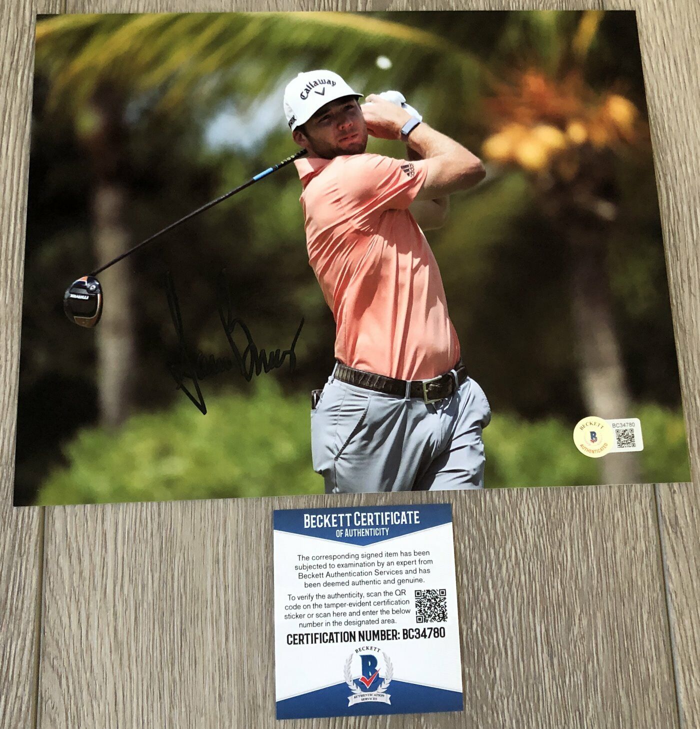 SAM BURNS LSU SIGNED AUTOGRAPH PGA GOLF 8x10 Photo Poster painting B w/ BECKETT BAS COA