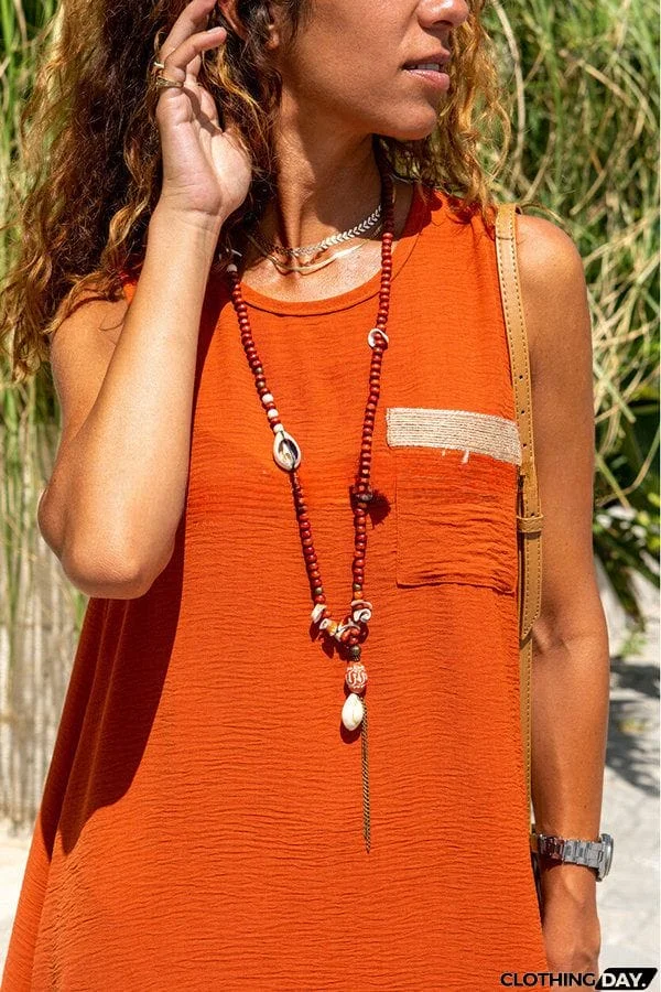 Life on Better Pocketed A-line Relaxed Tank Mini Dress