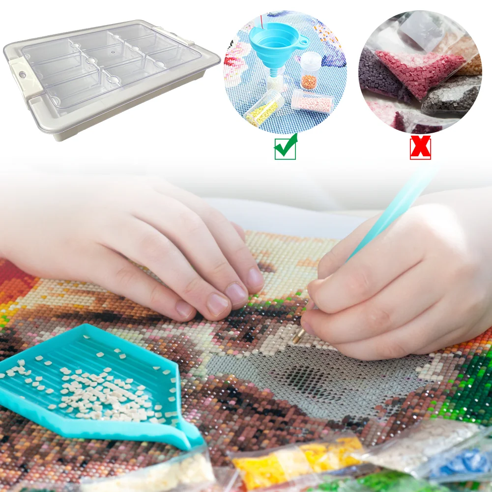 9 Grids Diamond Painting Bead Storage Containers Bead Organizers and Dot Storage