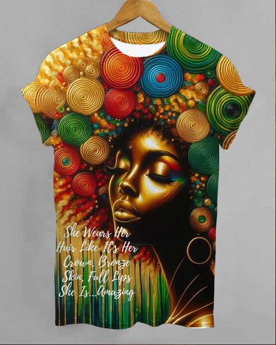 Inspirational Colorful Portrait Print T-Shirt
