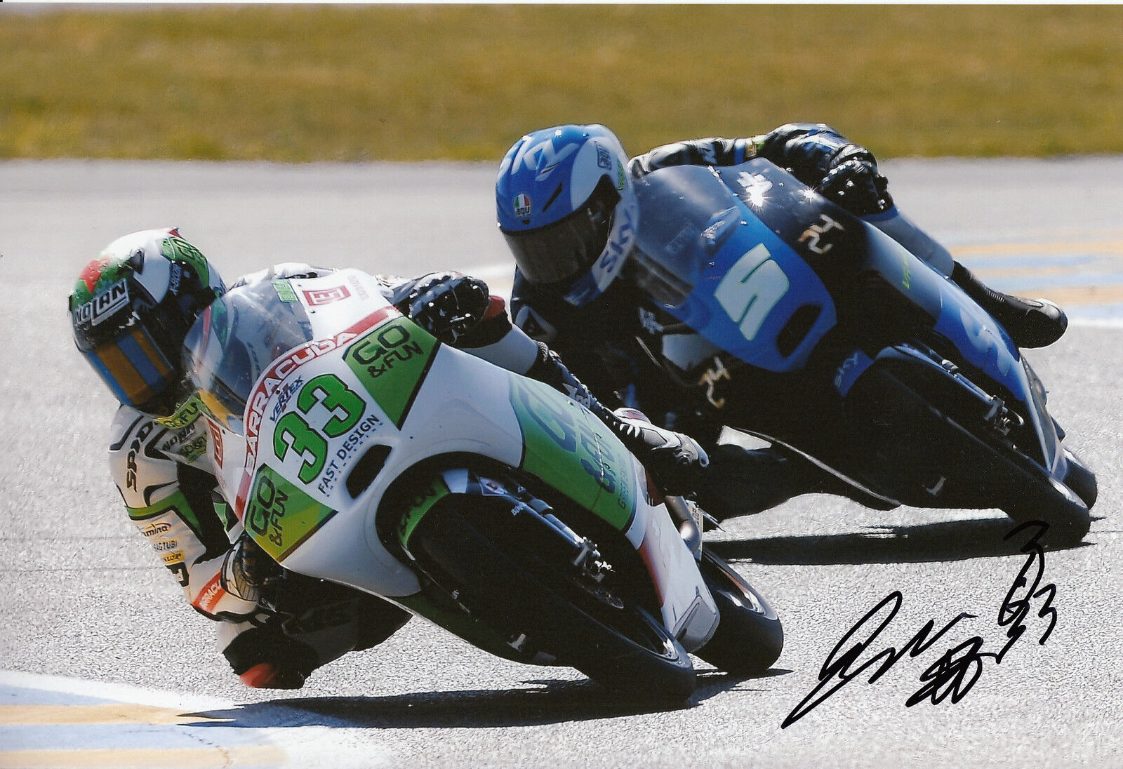 Enea Bastianini Hand Signed GO&FUN KTM 12x8 Photo Poster painting 2014 Moto3 4.