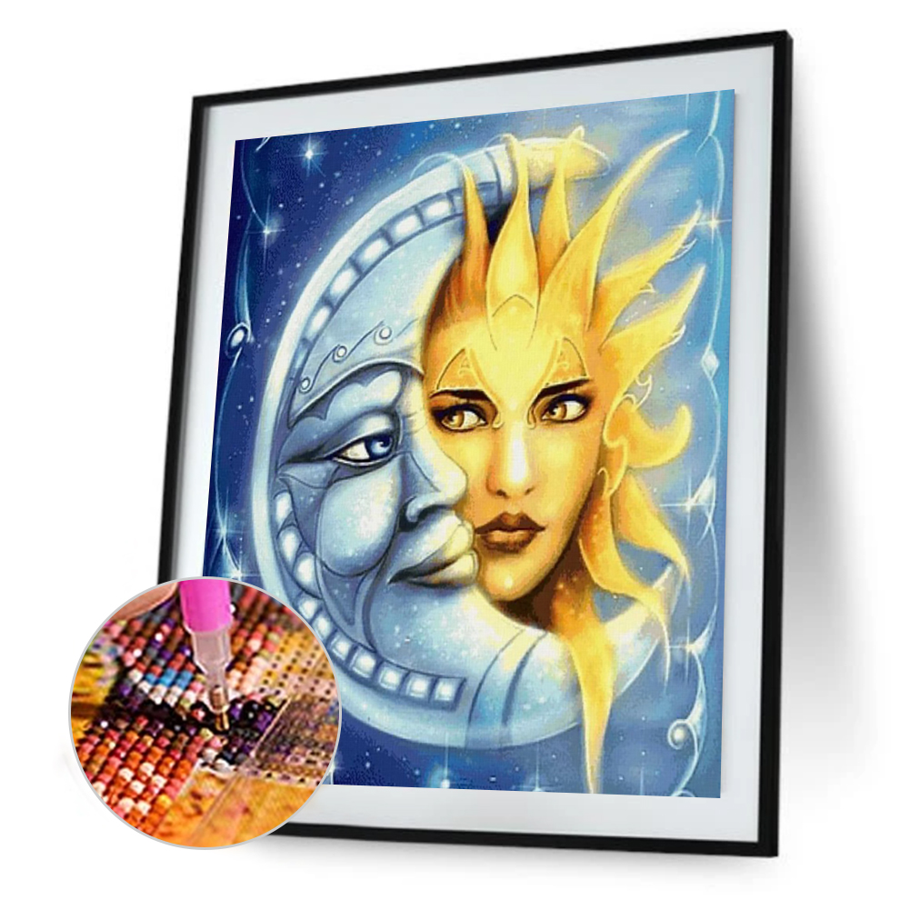 

(Multi-Size) Sun Moon - Round/Square Drill Diamond Painting - 40*30CM, Round diamond 40*50cm, 501 Original