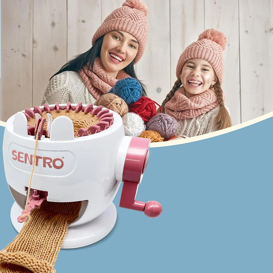 SENTRO Knitting Machine 48 Needles, Smart Knitting Crochet Machine, Double Crocheting Machine Kit,Circle Knit Loom Machine with Row Counter and Hand Crank