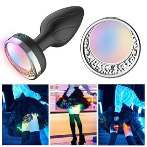 Remote Control Luminous Vibrating Anal Plug, Ten Frequency And Ten Color Switching, Out Anal Plug, Sex Toys For Men And Women, Foreign Trade Boom