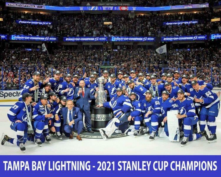 TAMPA BAY LIGHTNING 2021 Stanley Cup Champions Glossy 8 x 10 Photo Poster painting Poster