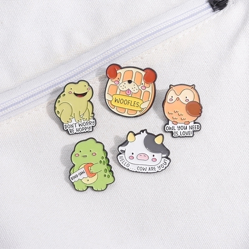 Cute Pin Cat Owl Frog Alloy Stoving Varnish Unisex Brooches