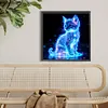 G&eacute;om&eacute;trie particule fluorescente chat-rond foret peinture diamant-40*40cm