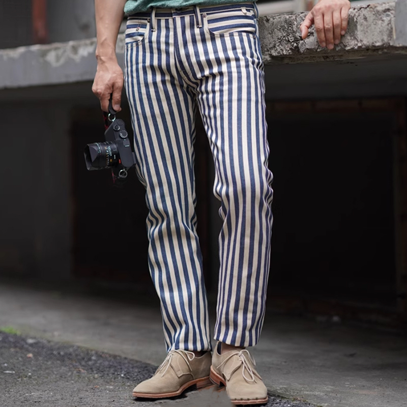 Men's Sailor Stripe Straight 14oz Selvedge Denim Pants