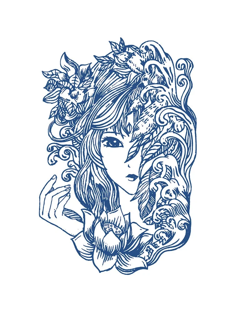 S41-89 herbal tattoo stickers juice semi-permanent non-reflective vegetation female waterproof male durable sticker simulation