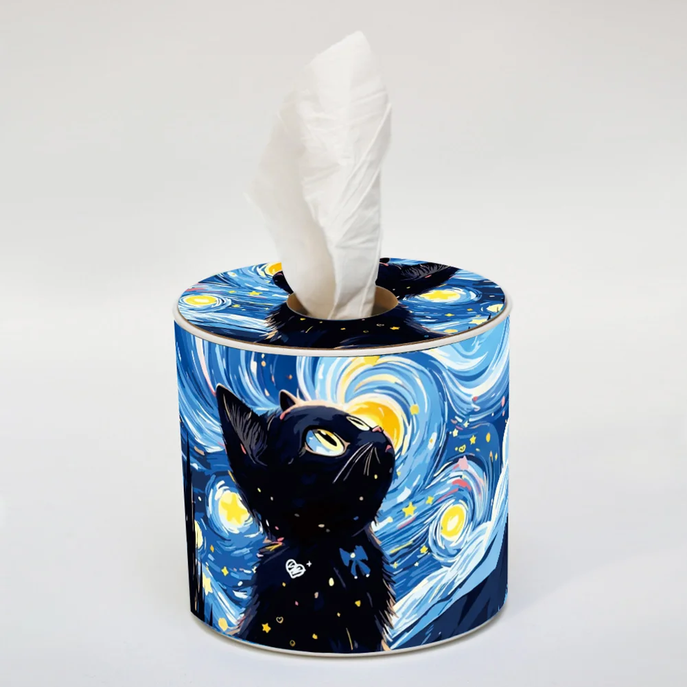 Black Cat DIY Diamond Painting Handmade Tissue Holder Rhinestones Tissue Box