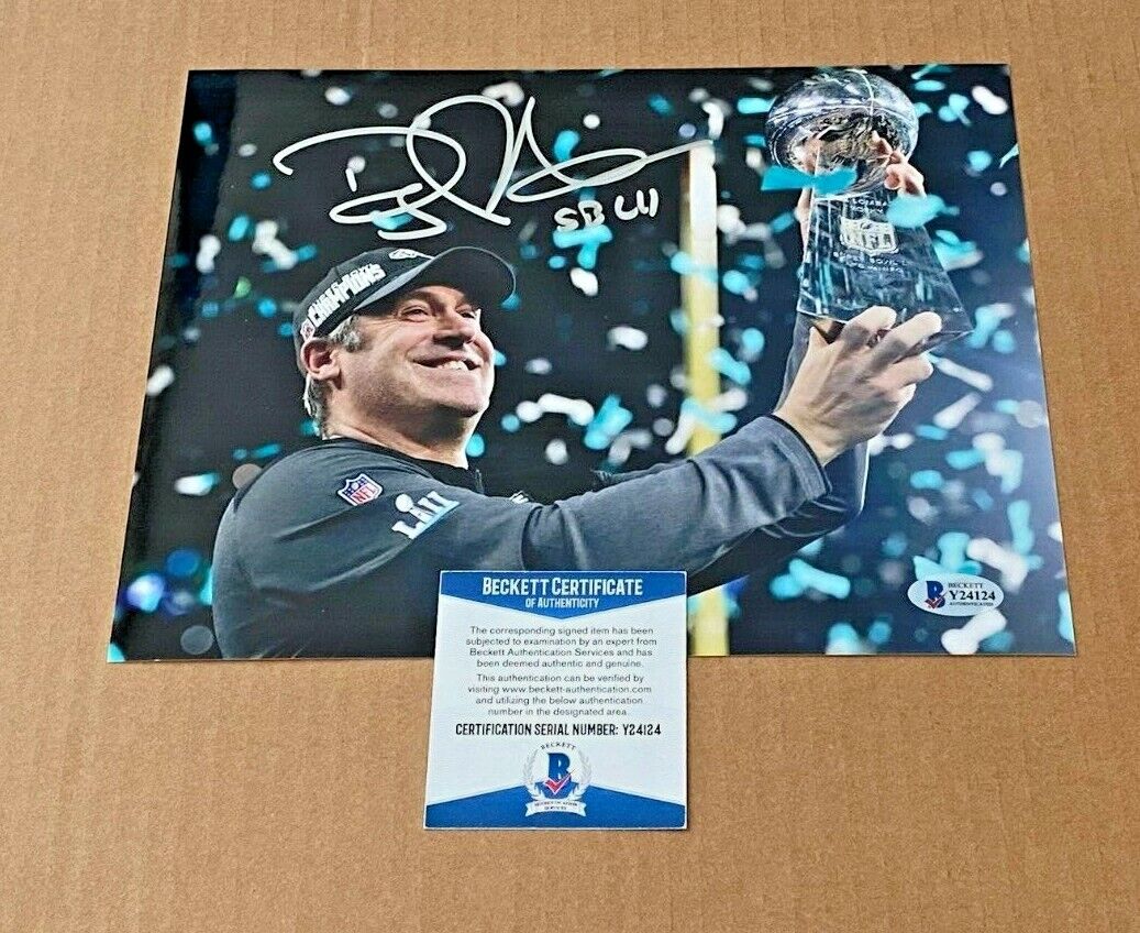 DOUG PEDERSON SIGNED PHILADELPHIA EAGLES SB 8X10 Photo Poster painting BECKETT CERTIFIED #4