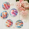 (US Local)6 PCS Acrylic Washable Diamond Painting Coasters Kits with Holder (Sea Animal)