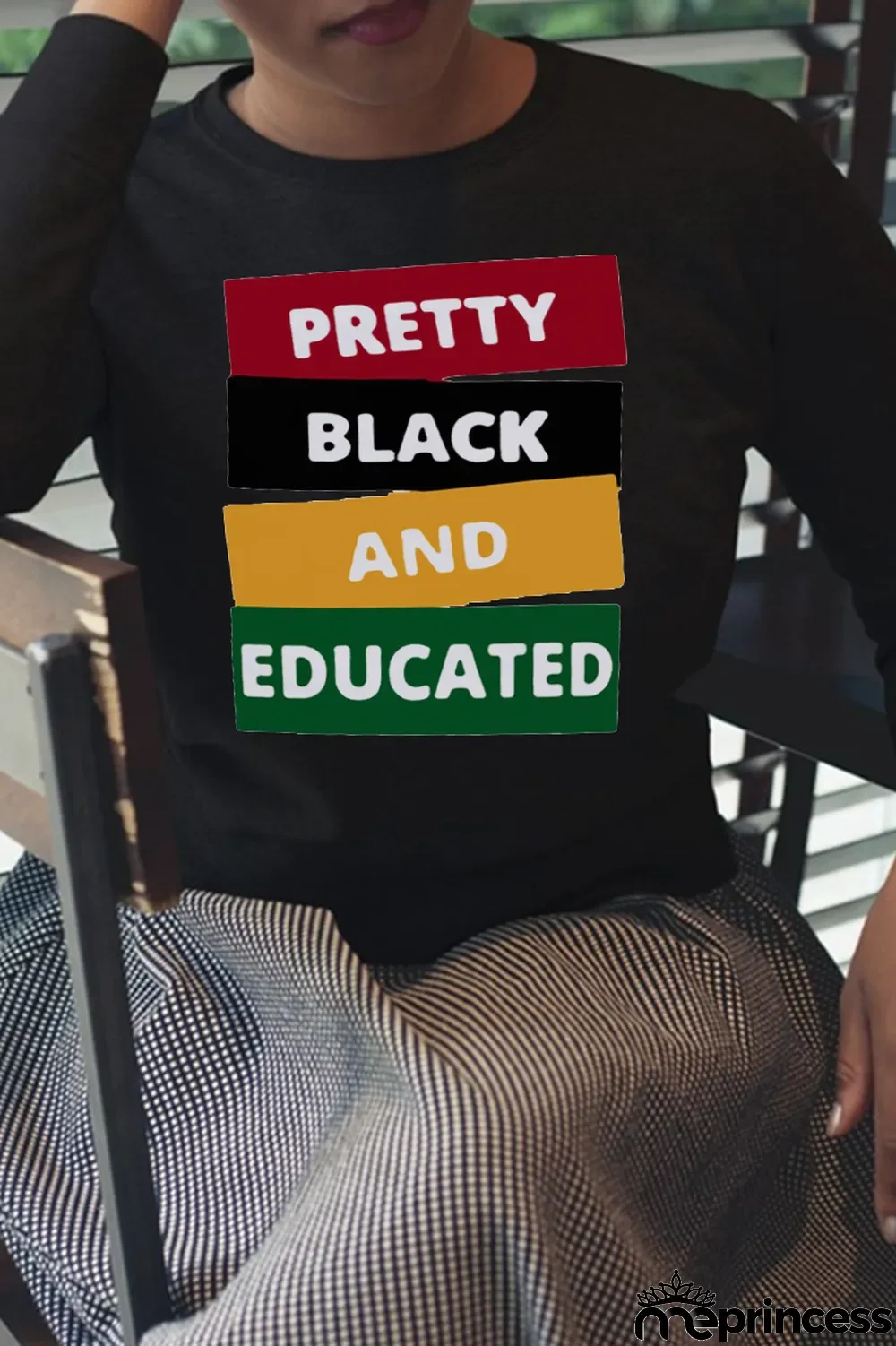 Black Fashion Daily Print Letter O Neck Tops