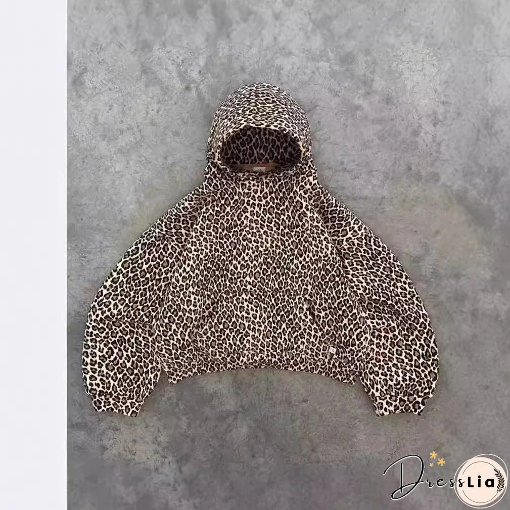 Women's & Men's Vintage Leopard Print Printed Hoodie Street Suits