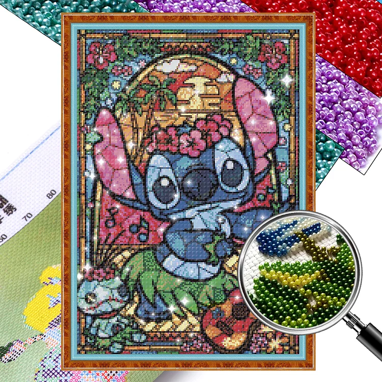Stitch - 9CT Bead Embroidery Cross Stitch(42*56cm)(Full Embroidery)
