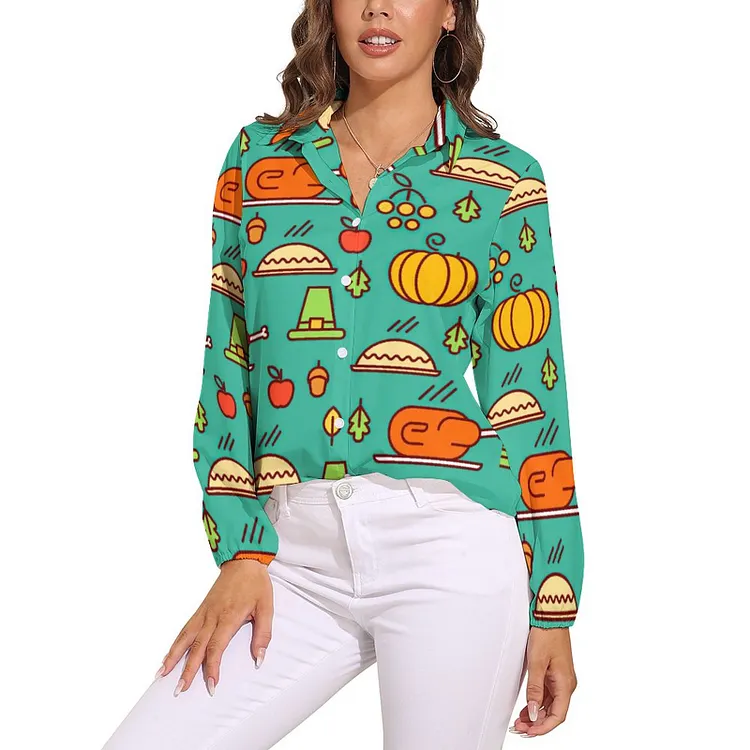 Personalized Design Christmas Women's Vntage Casual Long Sleeve Shirt Tops Full Print