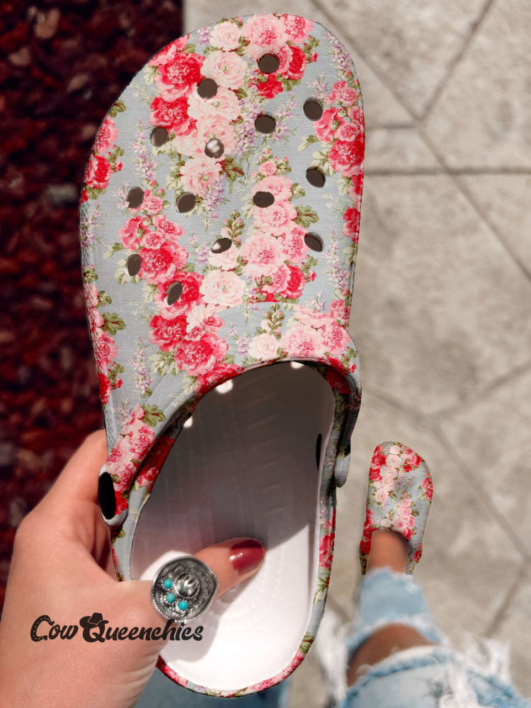 Vintage Art Print Casual Hole Slippers Multicolor / 36