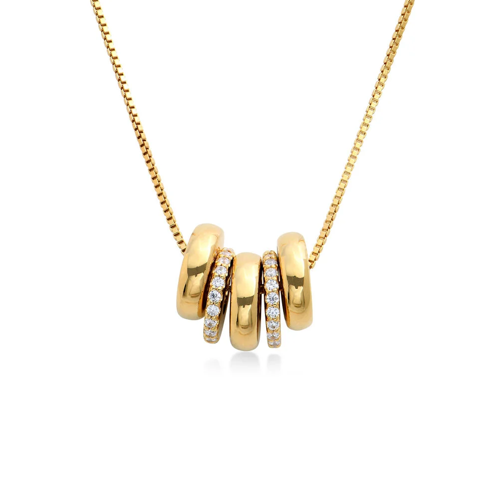 Vangogifts Candy Necklace with Custom Engraved Beads in Gold Plating
