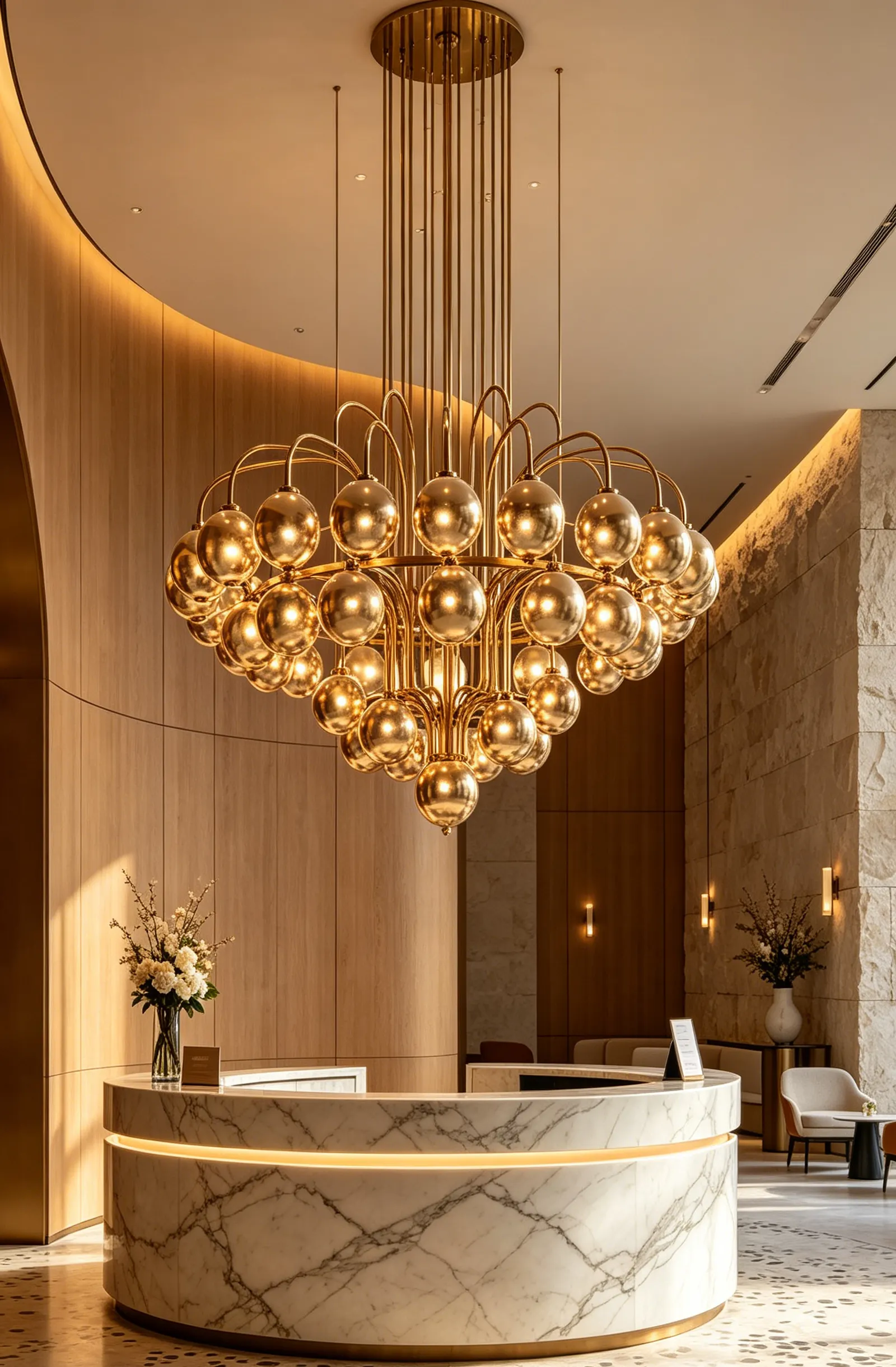 Luxury Gold Multi-Sphere Chandelier