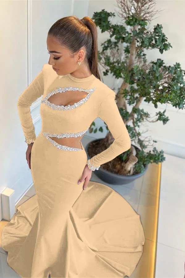 Glitter V-Neck Black Long Mermaid Prom Dress C946