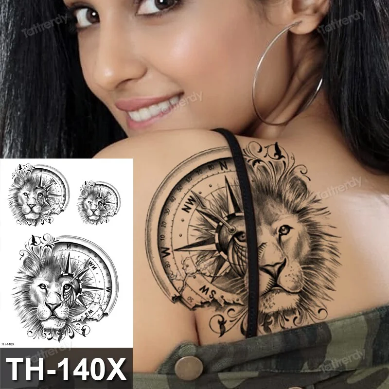DIY Forest Design Waterproof Fake Temporary Tattoo Wolf Sexy Women Body Art Arm Tattoos Paper For Men Boys Girls Tatoo Large Big