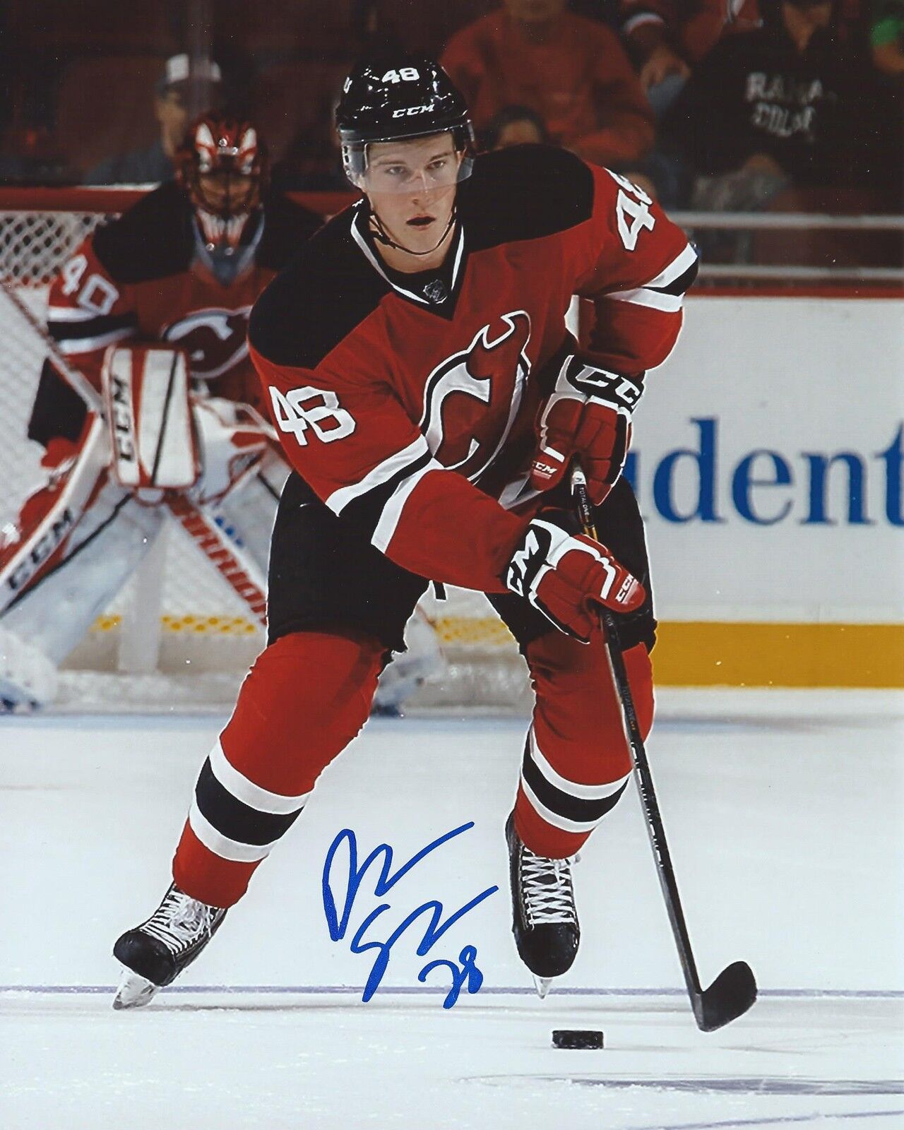 Damon Severson Signed 8x10 Photo Poster painting New Jersey Devils Autographed COA C