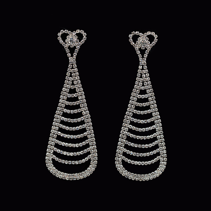 Full Rhinestone Heart Teardrop Lady Earrings | Oxredo Shop Ramadan Sale