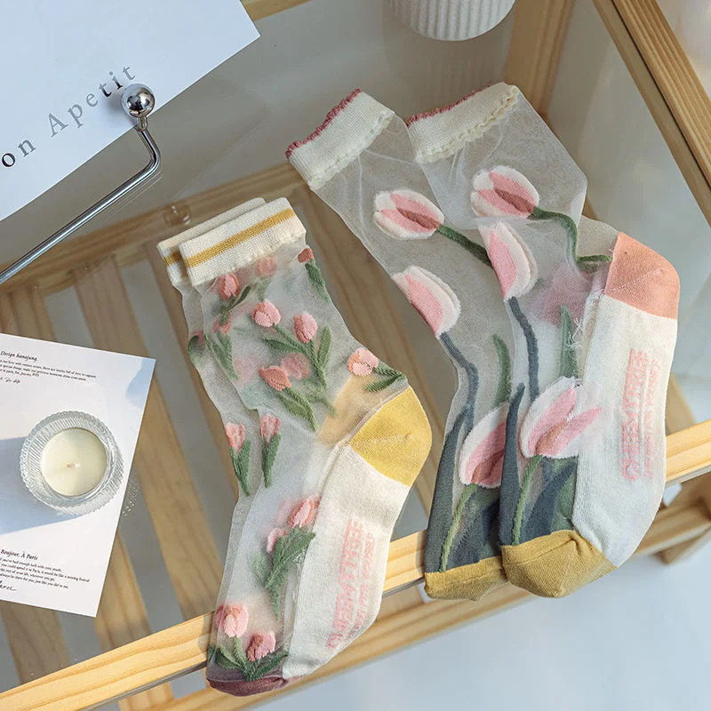 Tulip Flower Socks