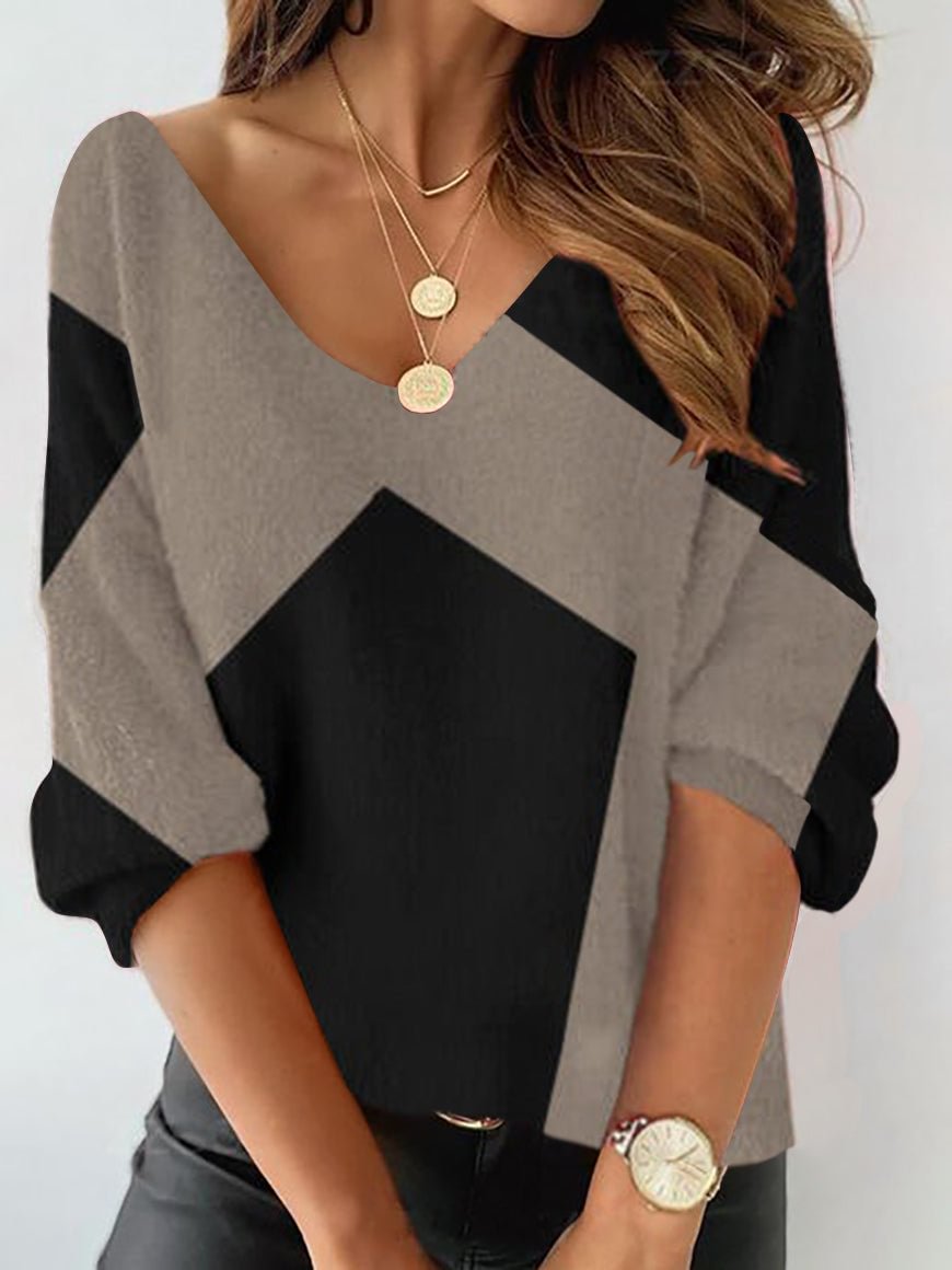 Women's Geometric Long Sleeve  Casual Sweaters