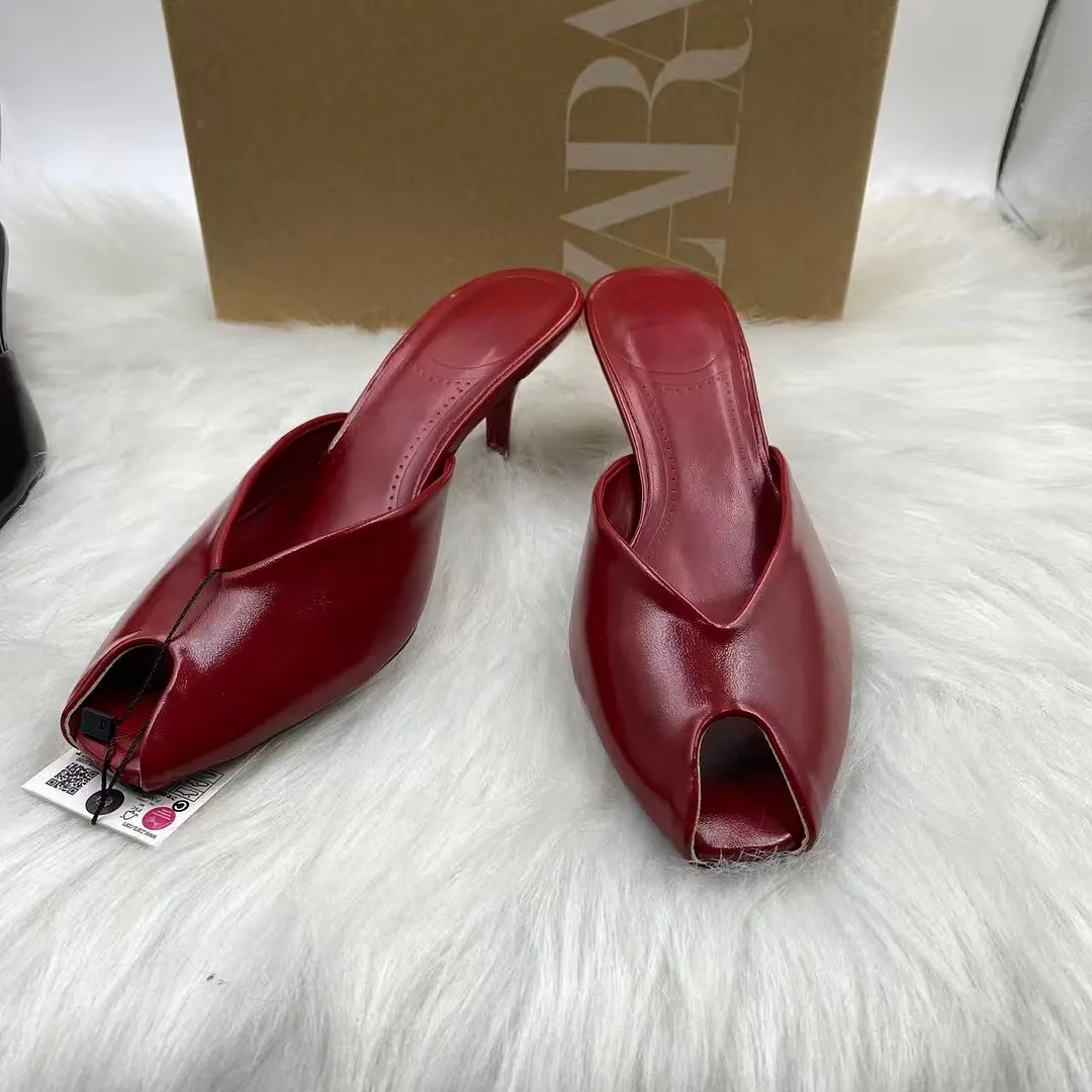 Breakj Breakj Home 2025 New Women's Shoes Fish Mouth Sandals Set Coarse Heel Toe Sandals Shoes Fashion