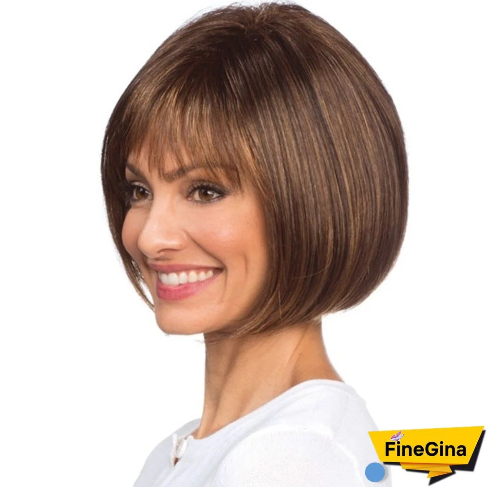 Women's Wigs with Short Straight Hair Bobo Headgear