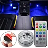Wireless Adhesive Car Roof Foot Atmosphere Light RGB Remote Control Kit (4PCS)