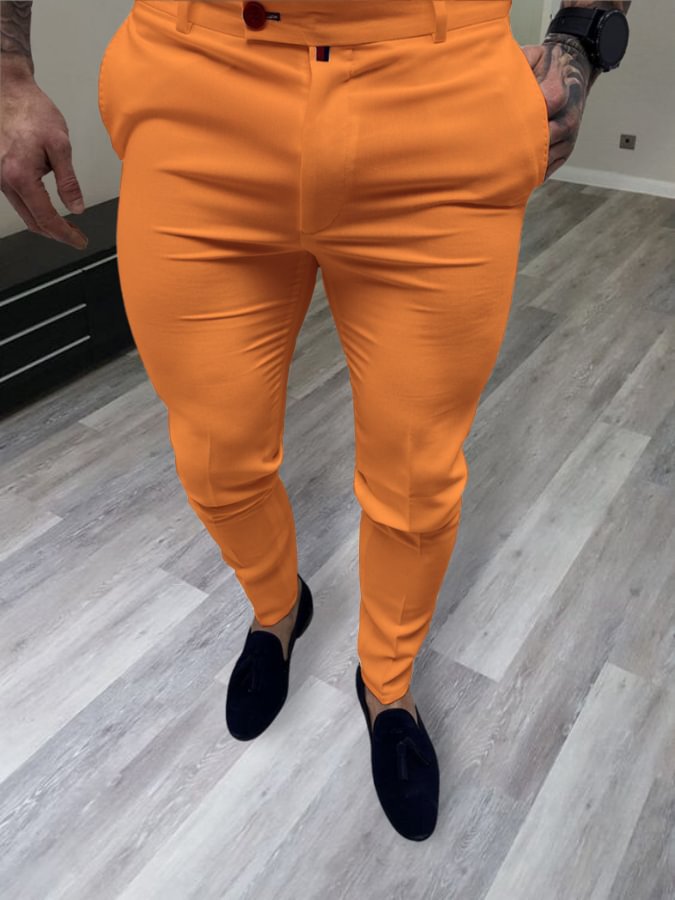 Men's Elegant Orange Pants