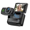 Compact Panoramic Action Camera Anti-Shake WiFi Mini Sports Camera 2.0in Flip Screen with Magnetic Neck Strap for First-person View Shooting