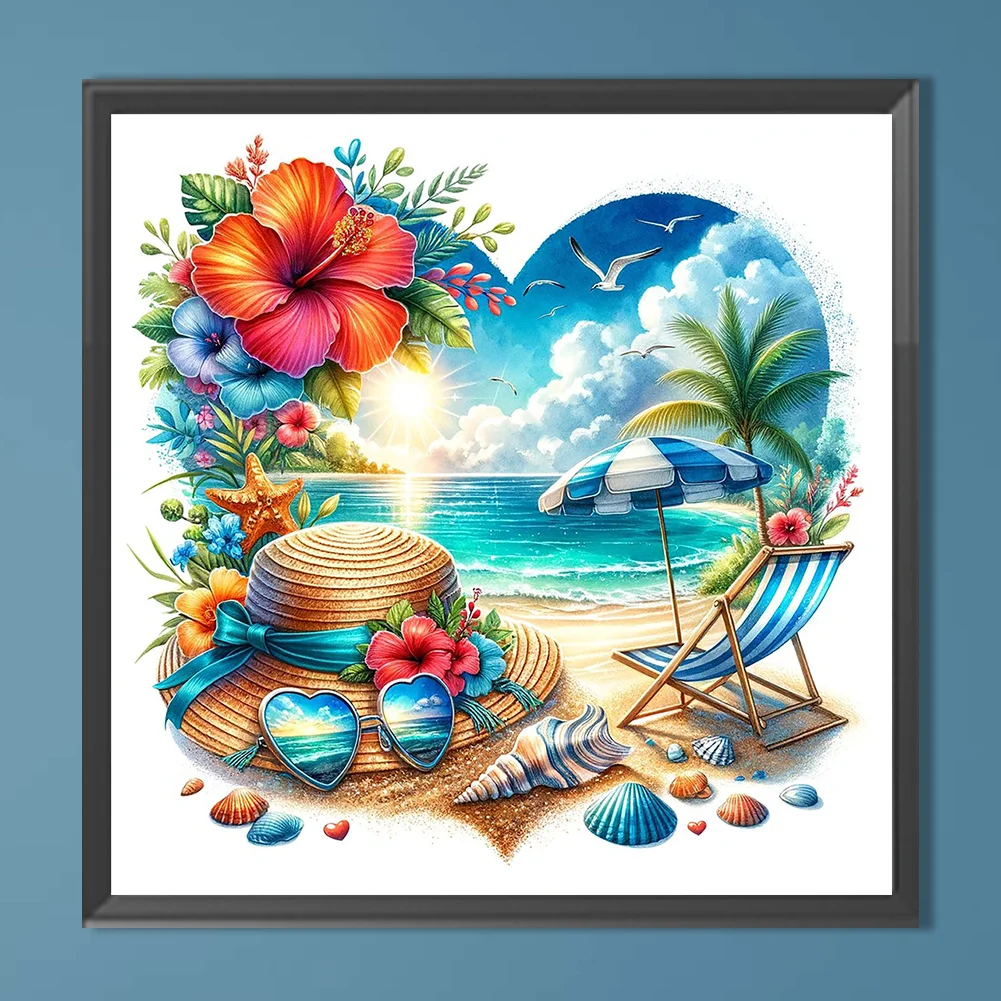 Diamond Painting - Full Round Drill - Summer Beach(Canvas|30*30cm)