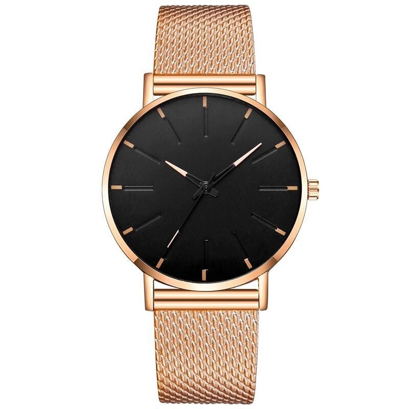 Business Solid Color Buckle Quartz Watch Women's Watches