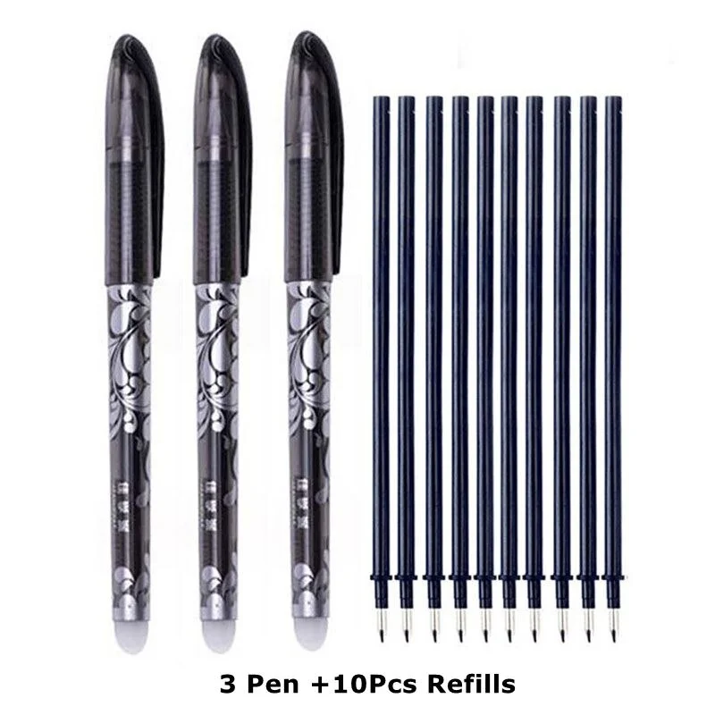 Erasable Pen Refills Rod Set 0.5mm Needle/0.7mm Bullet tip Washable Handle Erasable Ballpoint Pen for School Pen Writing Tools