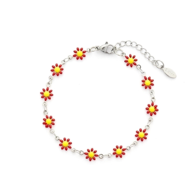Cute Flower Stainless Steel 18K Gold Plated None Bracelets In Bulk