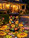 LED Hollow Iron Decor Light Solar Powered Hollowed Hanging Light IP55 Waterproof Rust Proof for Patio Yard Lawn Backyard Decor