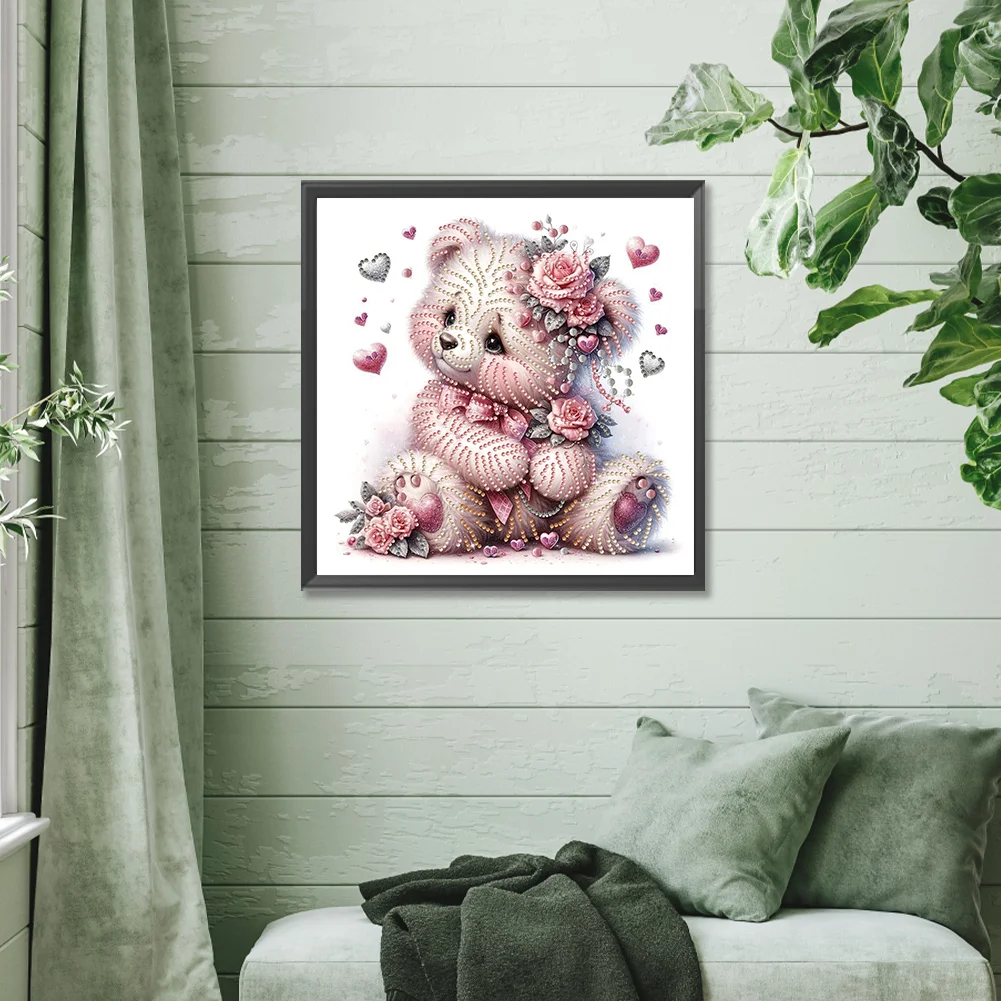 Diamond Painting - Partial Special Shaped Drill - Love Bear(Canvas|30*30cm)