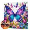 Framed Diamond Painting - Special Shaped - Butterflies and Flowers (25x25cm)
