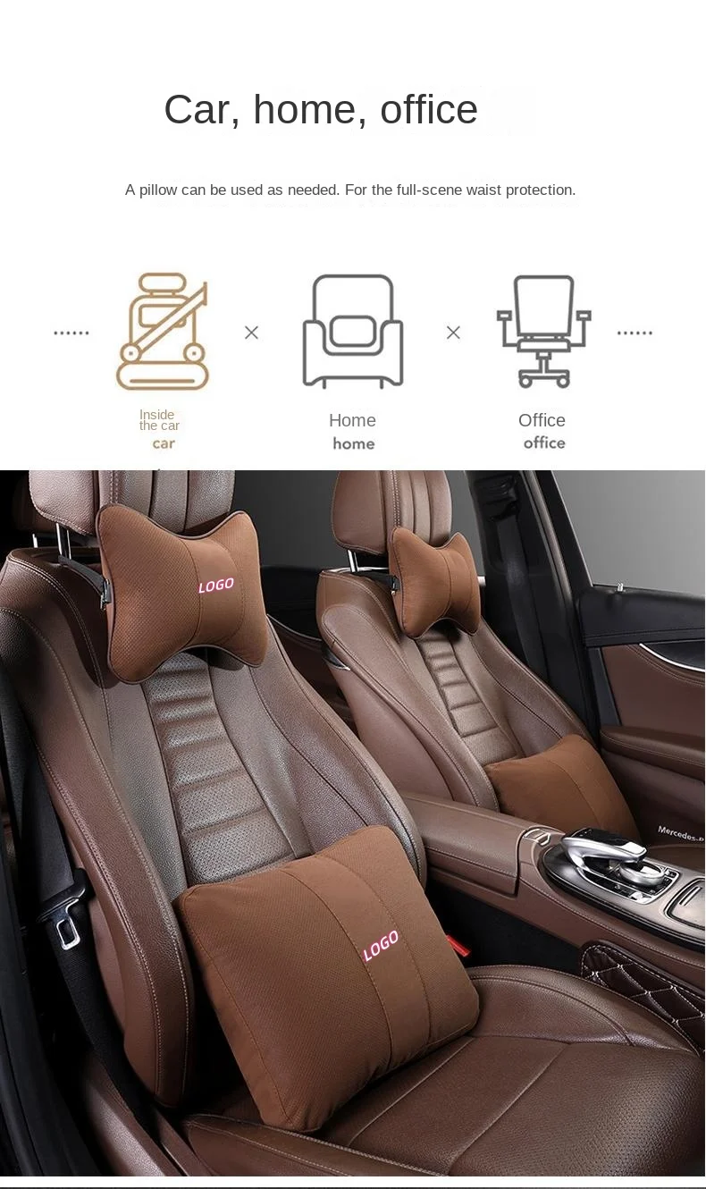 Car suede waist and neck cushion