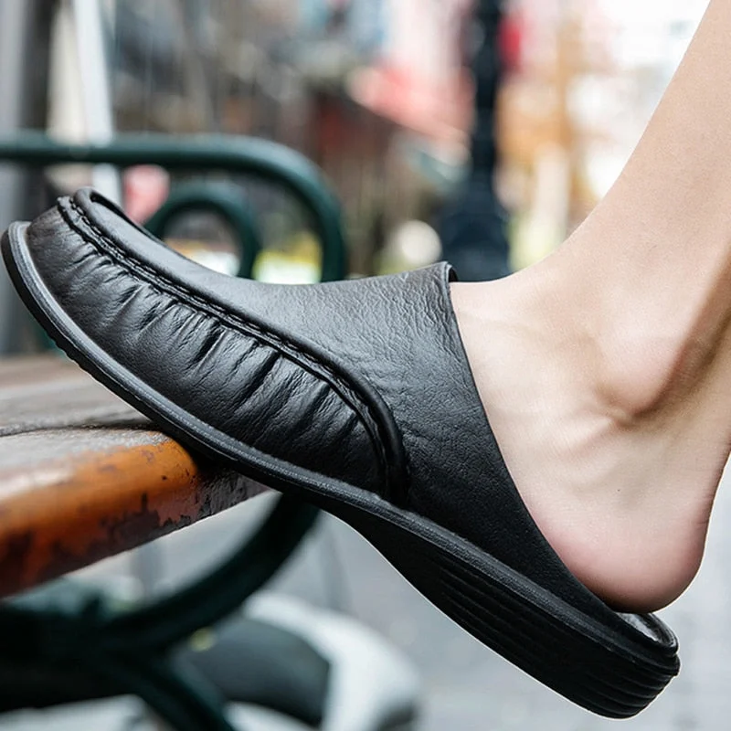 Men Loafers Slip On Casual Walking Shoes Designer Men Half Slippers Comfortable Soft Slippers Size 40-47