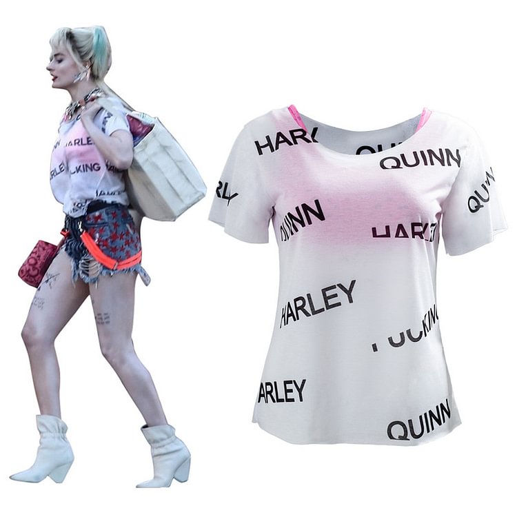 Harley Quinn Birds of Prey T-shirt Underwear Cosplay Costume Halloween Carnival Suit