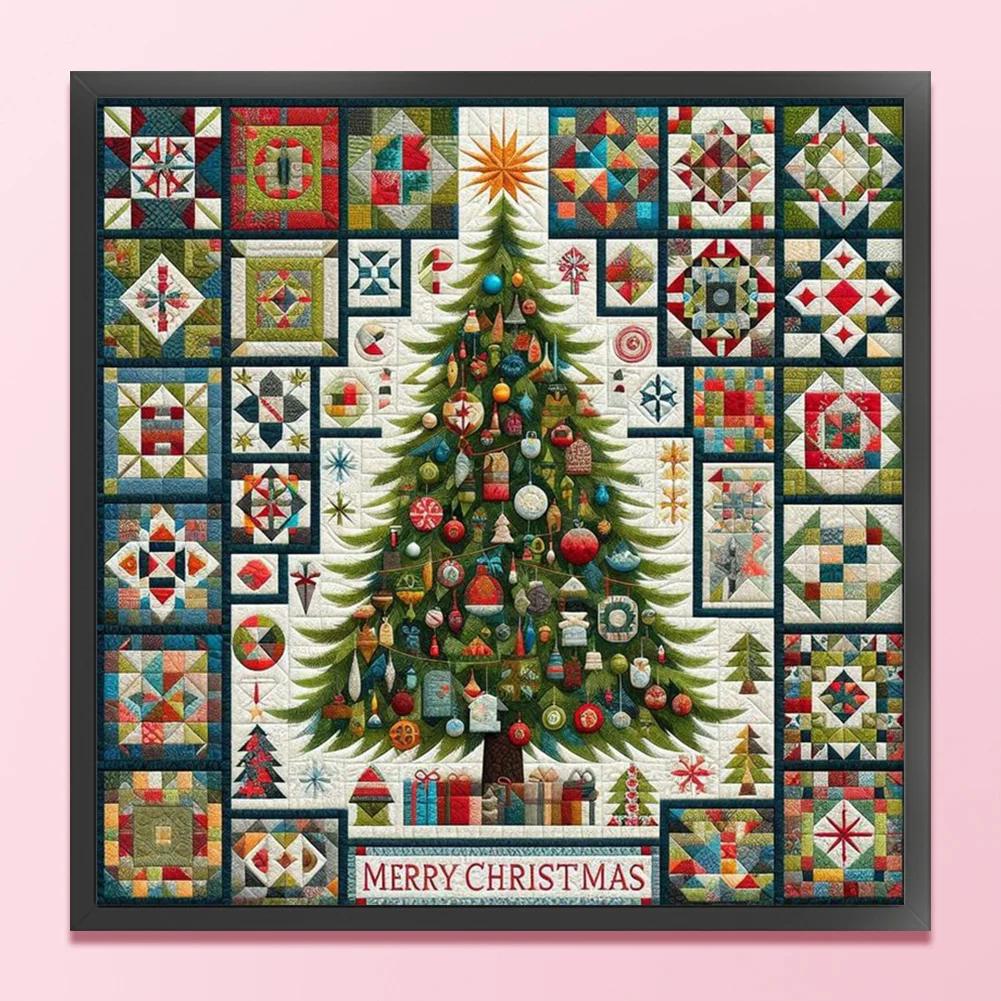 14CT Full Stamped/Counted Cross Stitch Kit - Xmas Tree (40*40CM)